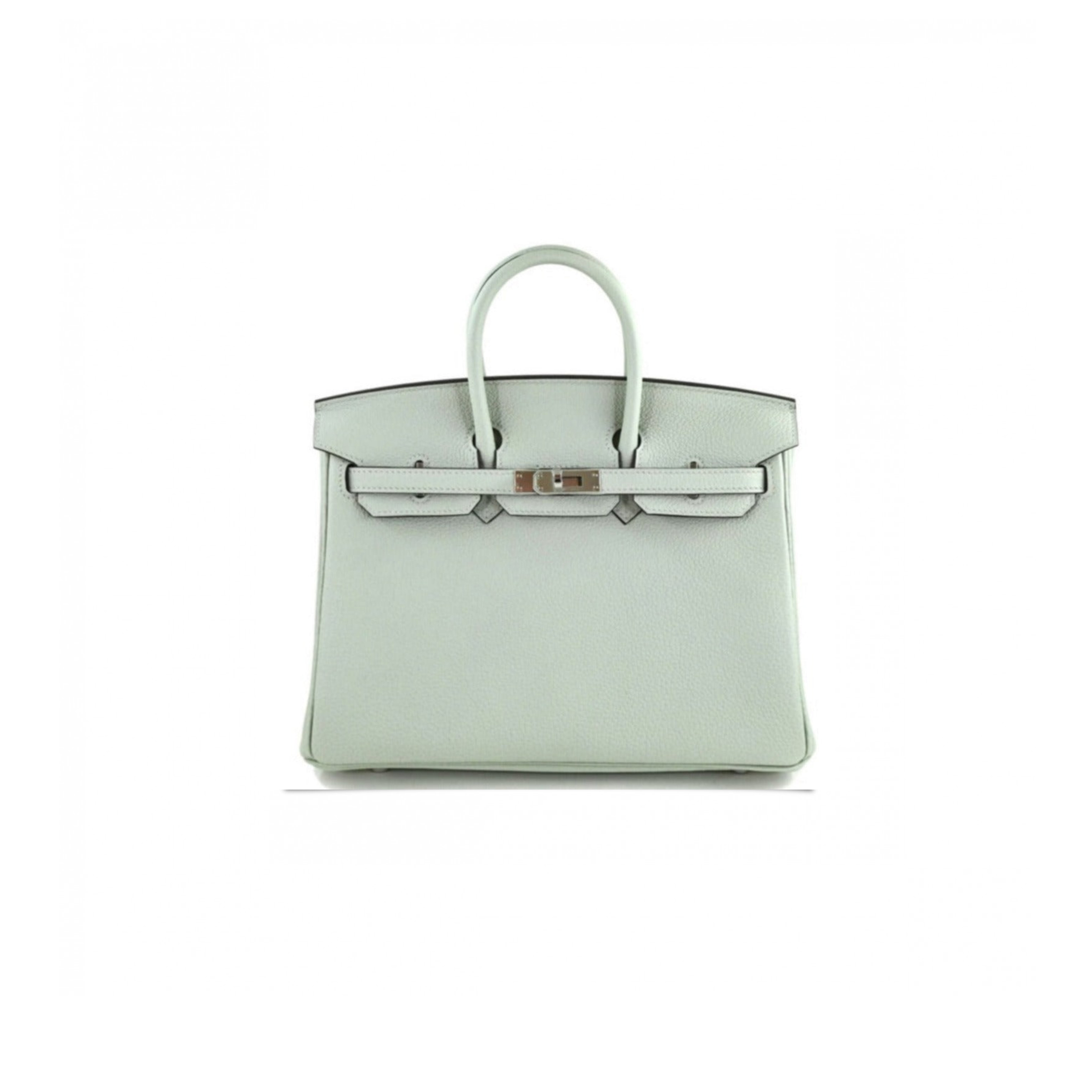 HERMES MASTER BIRKIN 20 TOGO LEATHER BUBBLE GREEN SILVER BUCKLE H028367CA12 (20*16*11cm)